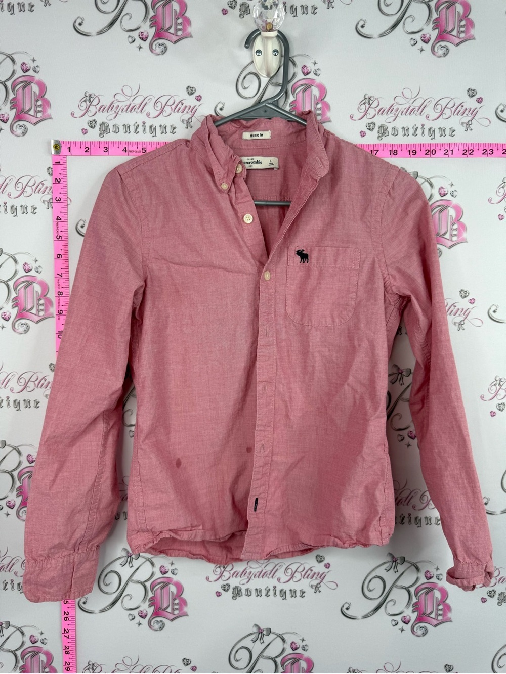 Abercrombie & Fitch red Pink Button-Down Shirt